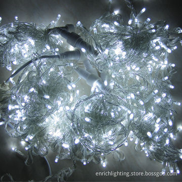 Cool White LED Fairy String Light, Male-female Connector, 10 Meters 100 Bulbs, AC 220/110V, IP44
